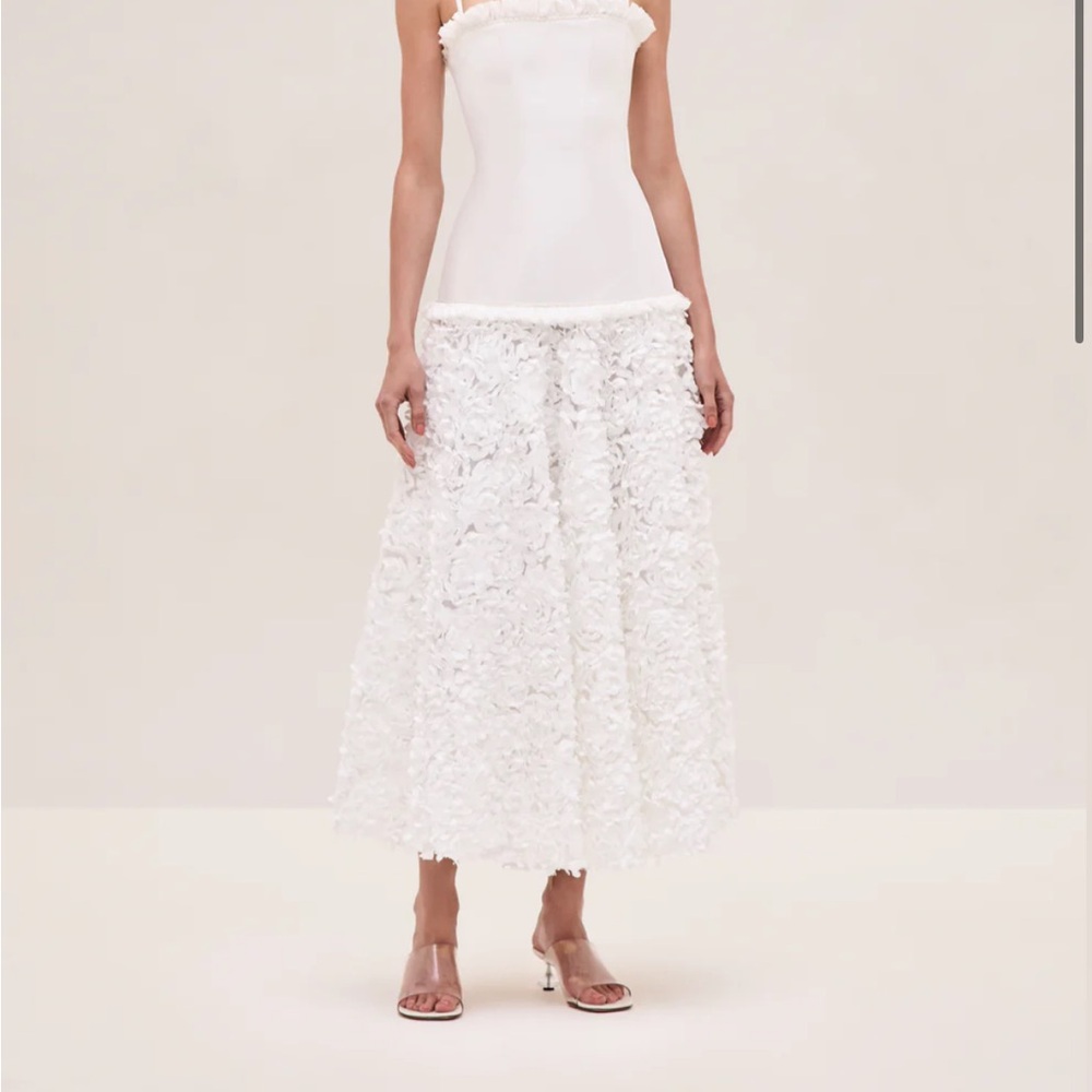 Alexis White Maxi Bubble Dress Ruffled